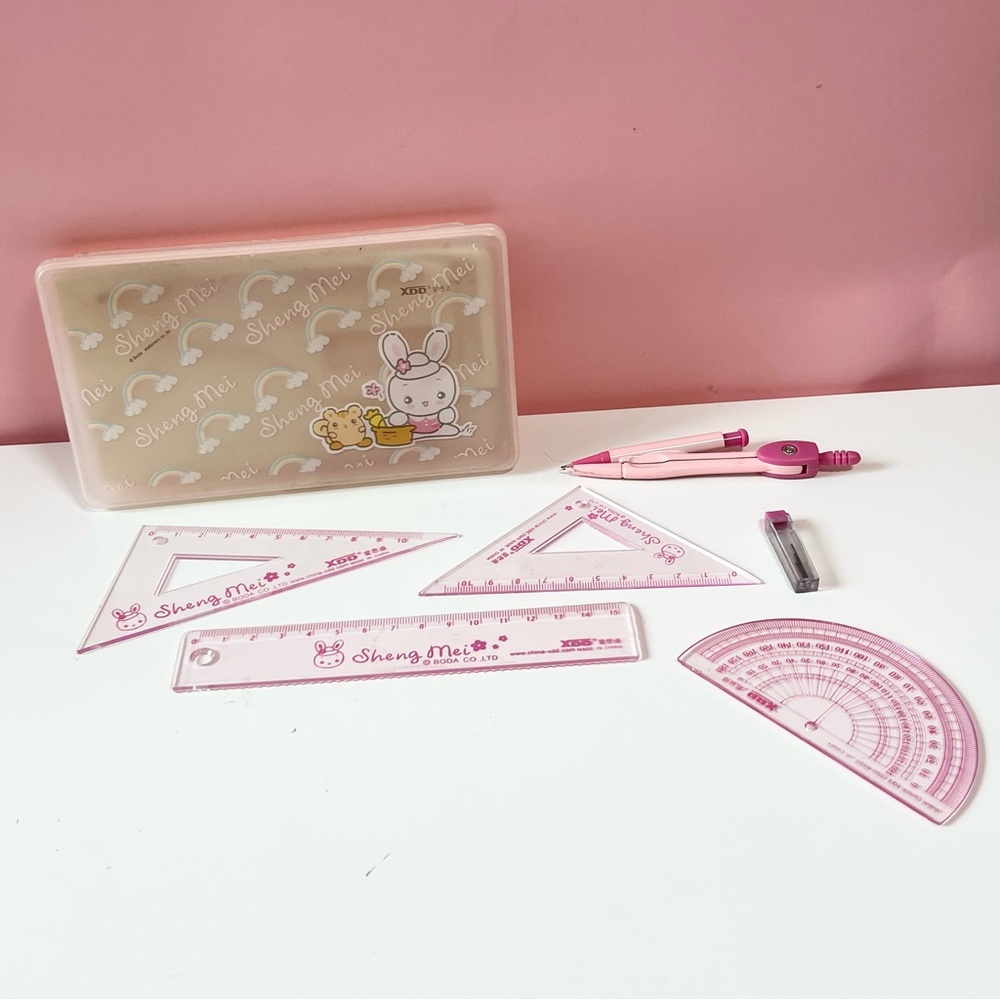 Vintage Y2K 2000s Sheng Mei bunny rainbow office supplies